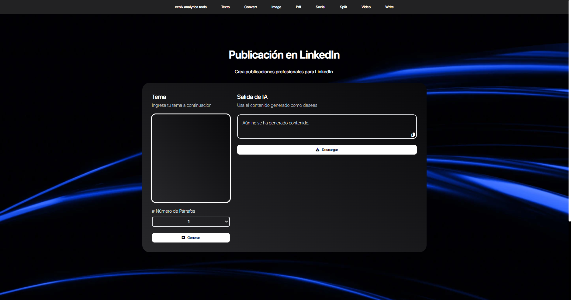 Ecnix Analytica Tools